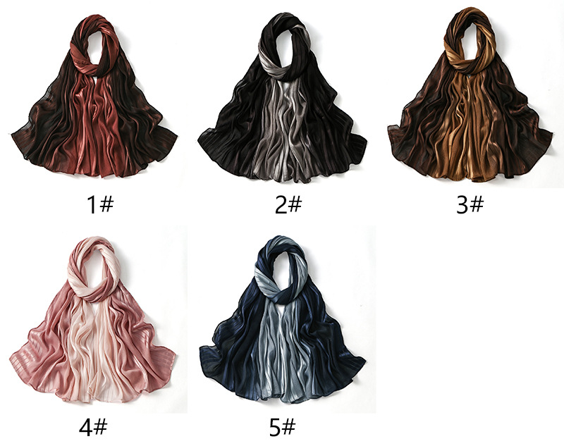 欧美新款热销涤纶渐变亮丝长巾女士时尚百搭高品质海岛丝亮丝头巾详情3