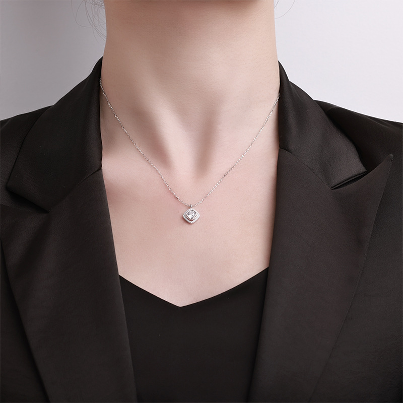 S925 All-silver Swan Kiss Heart Necklace for Women, 26 new style gourd pendant love bouquet necklace pic 37