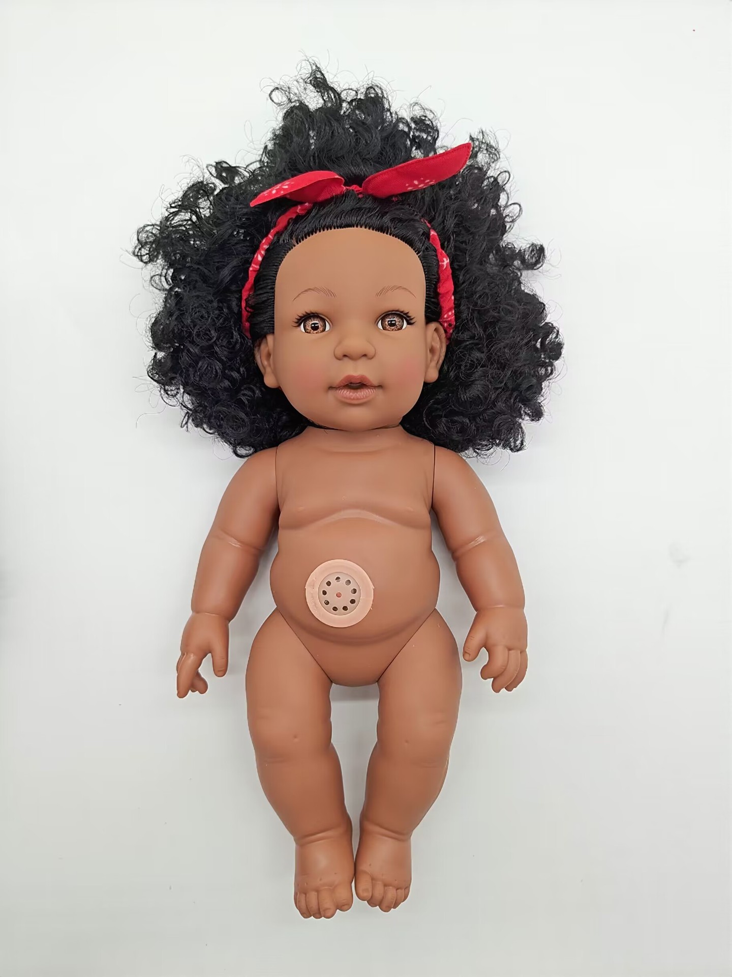 18-33CM Black doll, full-body vinyl rebirth doll, soft vinyl simulation baby, African doll, music doll pic 23