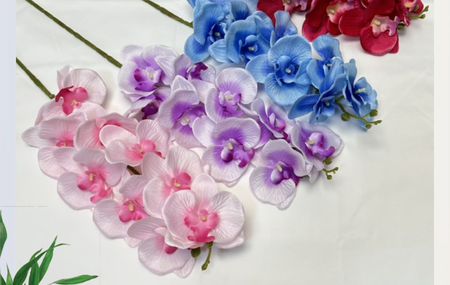 仿真蝴蝶兰9头大兰花仿真花婚礼拍摄家居装饰蓝色假花绢花批发详情2