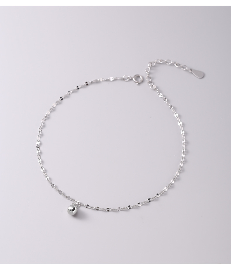 925纯银圆珠豆豆脚链女简约2023年新款轻奢时尚足饰夏季饰品F4216详情13