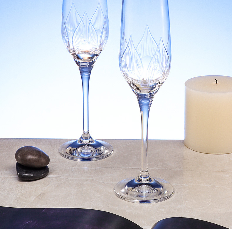 Czech imported Crystalex engraved red wine glass gift box, high-end champagne glass set, high-end birthday gift items pic 13