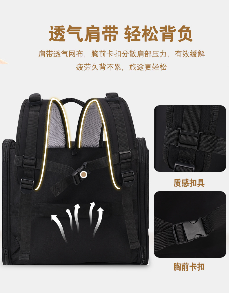 Factory direct supply cat bags for portable outings, large-capacity space capsule, double-shoulder hand-carry, breathable Japanese and Korean style pet bags pic 10