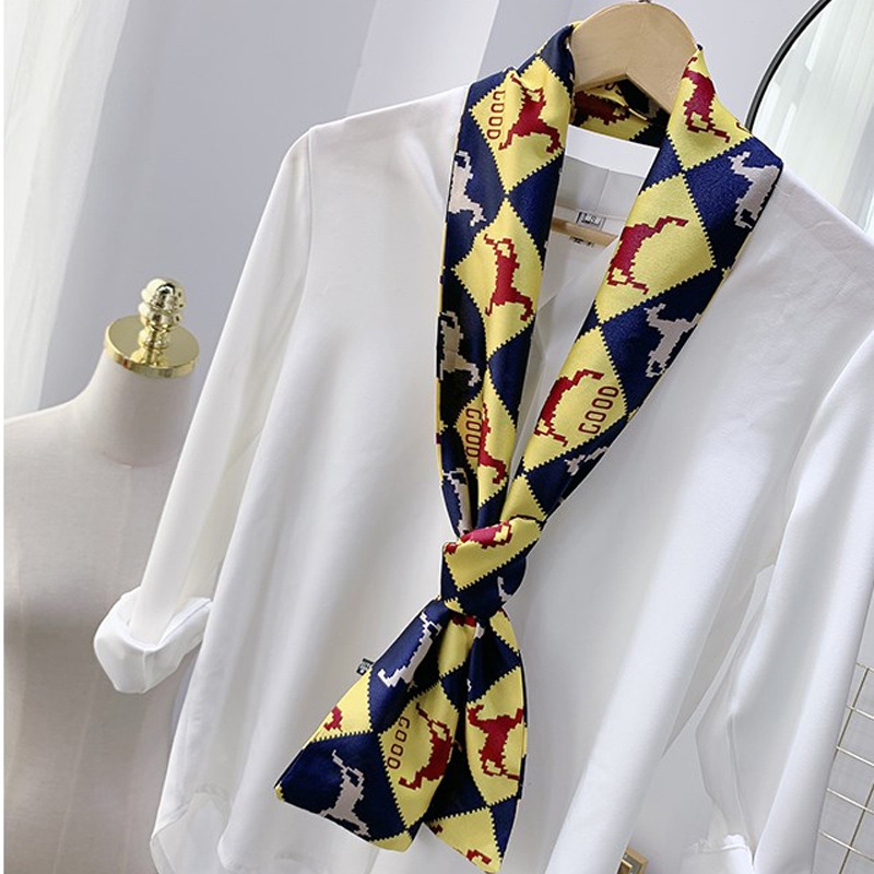 爆款长条小丝巾长款装饰围巾绸缎飘带职业装搭配商务小领巾女礼品详情15