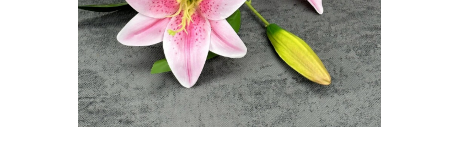 仿真3D打印胶布百合花婚礼装饰道具2花1蕾香水百合仿真花假花批发详情9