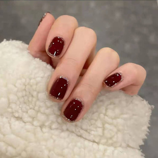 Wearable nail stickers, ballet nails, ice-transparent, shiny cloud nail plates, artificial nails, detachable finished nail pic 36
