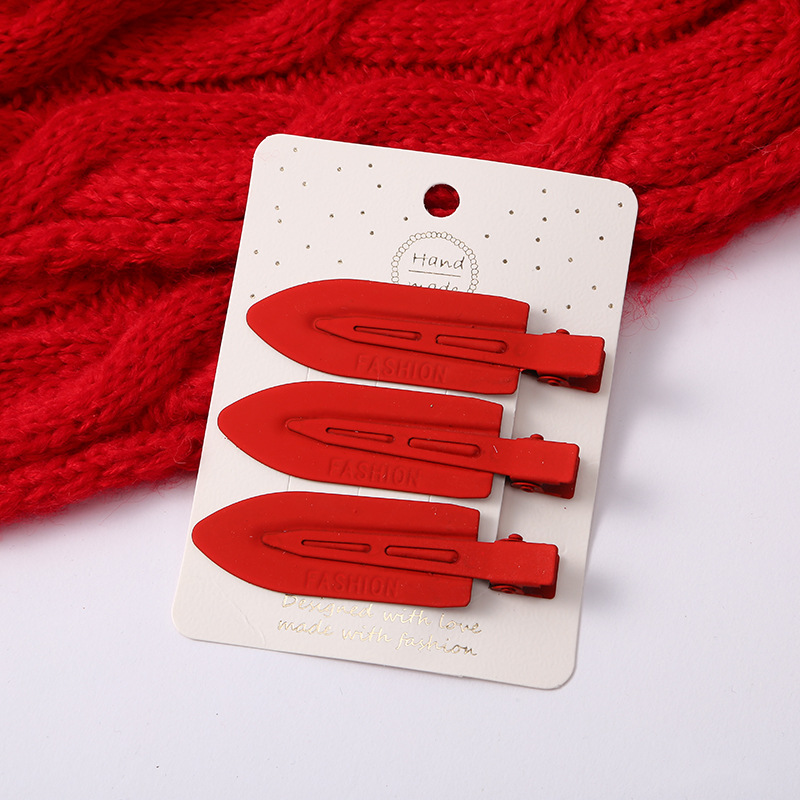 韩国网红发饰 经典红色鸭嘴夹 时尚百搭刘海碎发边夹 发卡可批发 发夹潮流款详情10