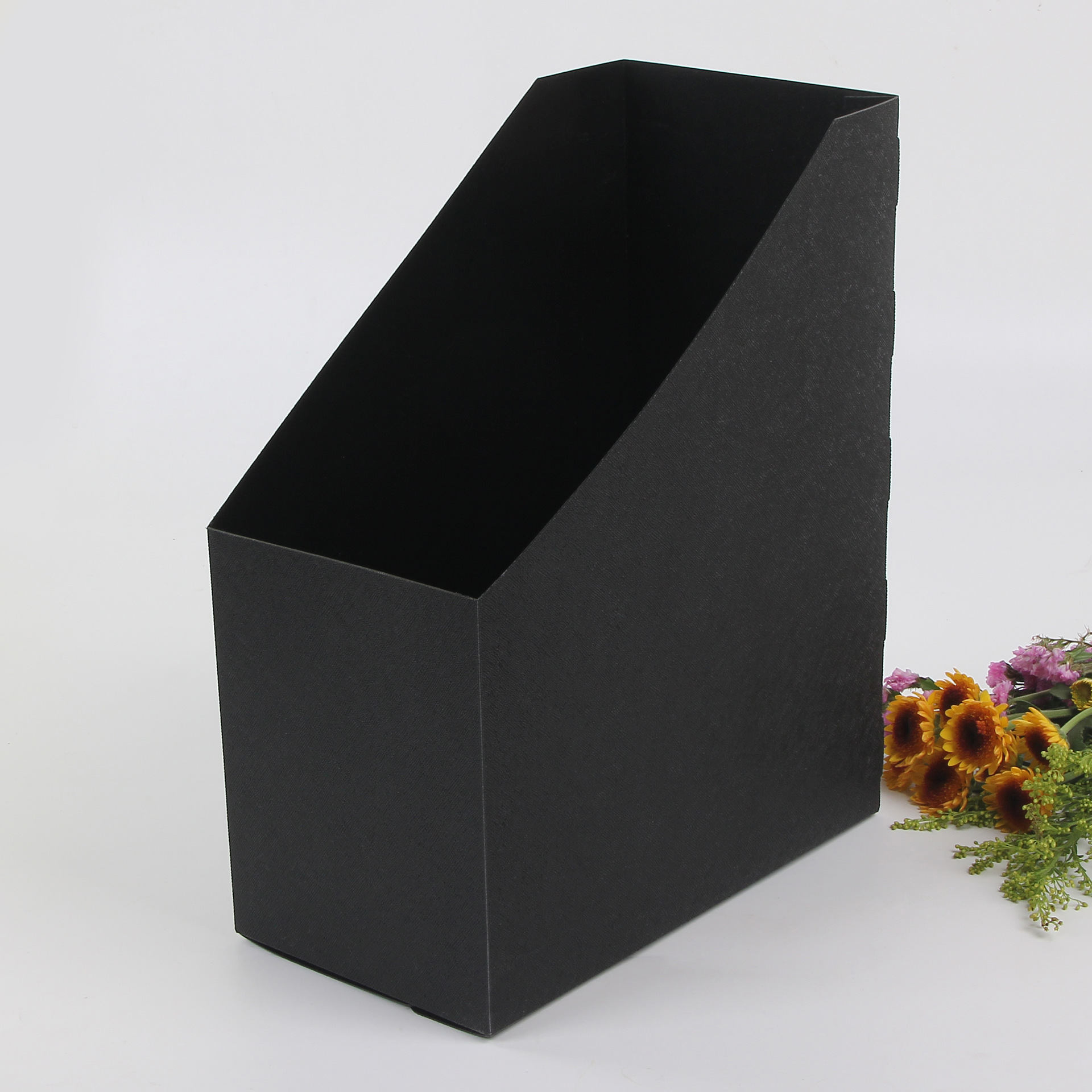 File storage box, plastic imitation leather desktop file storage box, PP folder, stationery and book storage box, storage box pic 2