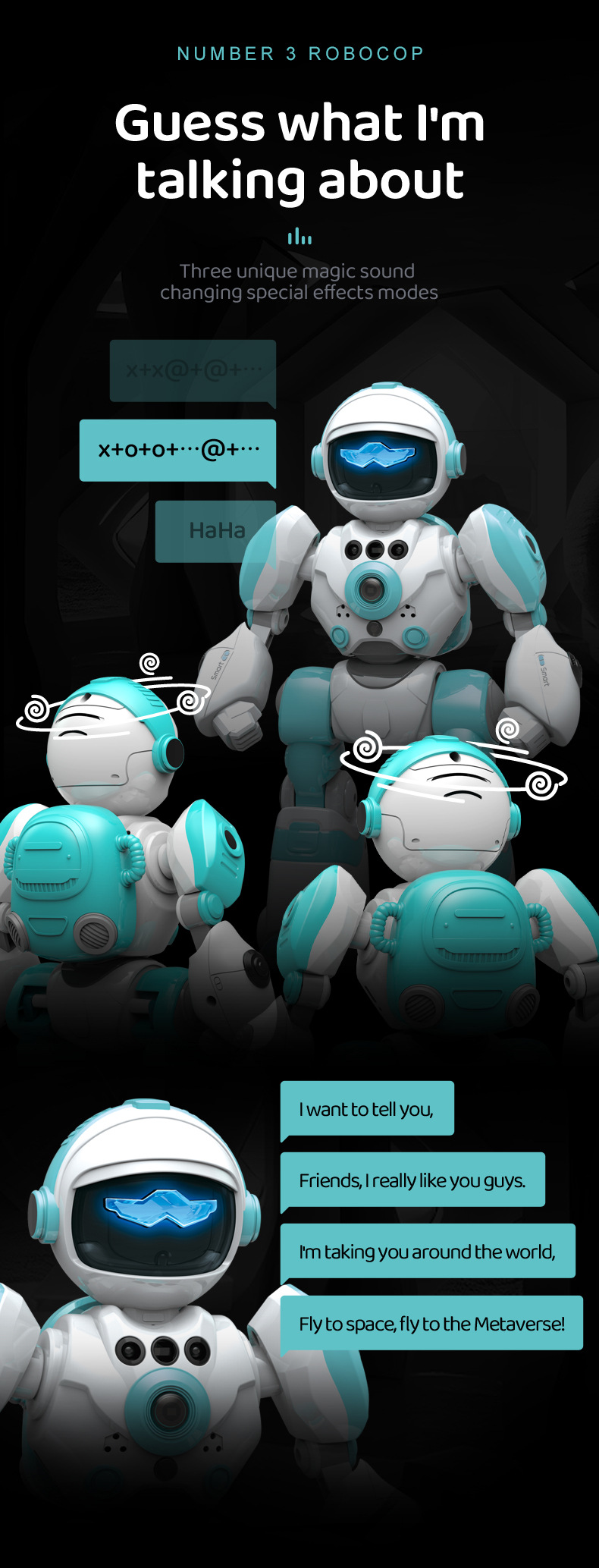 New AI intelligent voice robot, gesture-sensing remote control electric toy, sound and light dancing programmable robot pic 6