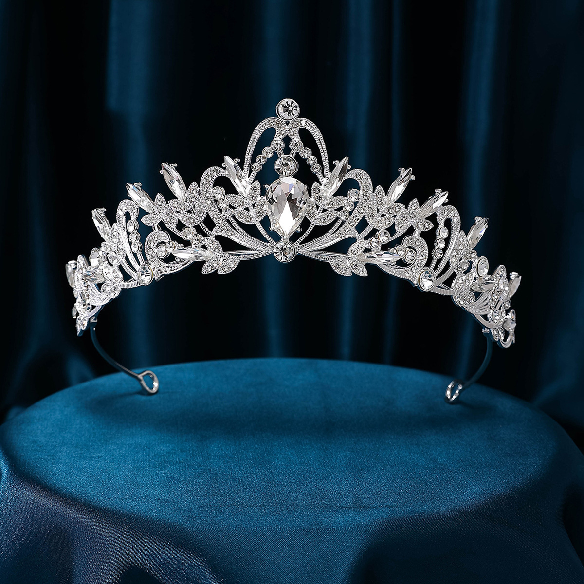 新娘皇冠头饰新娘巴洛克韩式水钻公主女王冠生日发饰端婚纱礼服配详情26