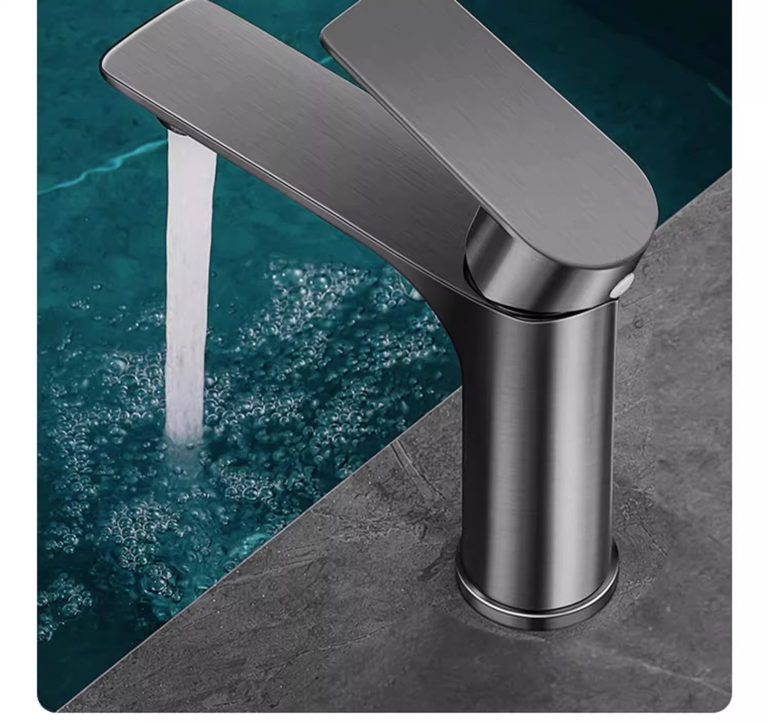 Household faucet, gun ash washbasin, stainless steel cold and hot bathroom washbasin, washbasin, washbasin, faucet pic 9