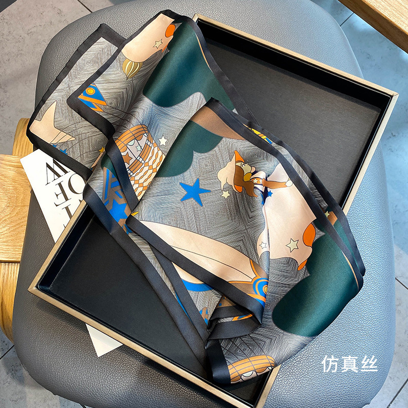 小长条丝巾女新款春秋季围巾细窄韩版时尚洋气西装领巾送客户礼品详情44