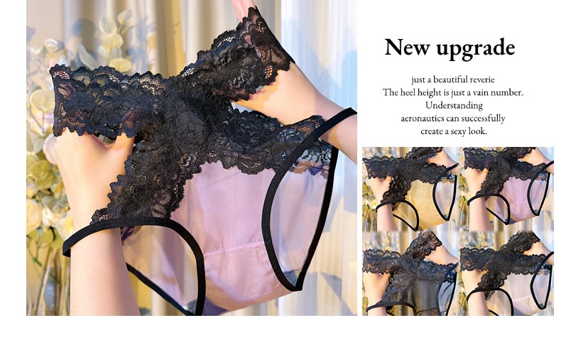 2026新款少女高端性感高腰无痕纯棉蕾丝内裤女士纯欲诱惑三角裤详情11