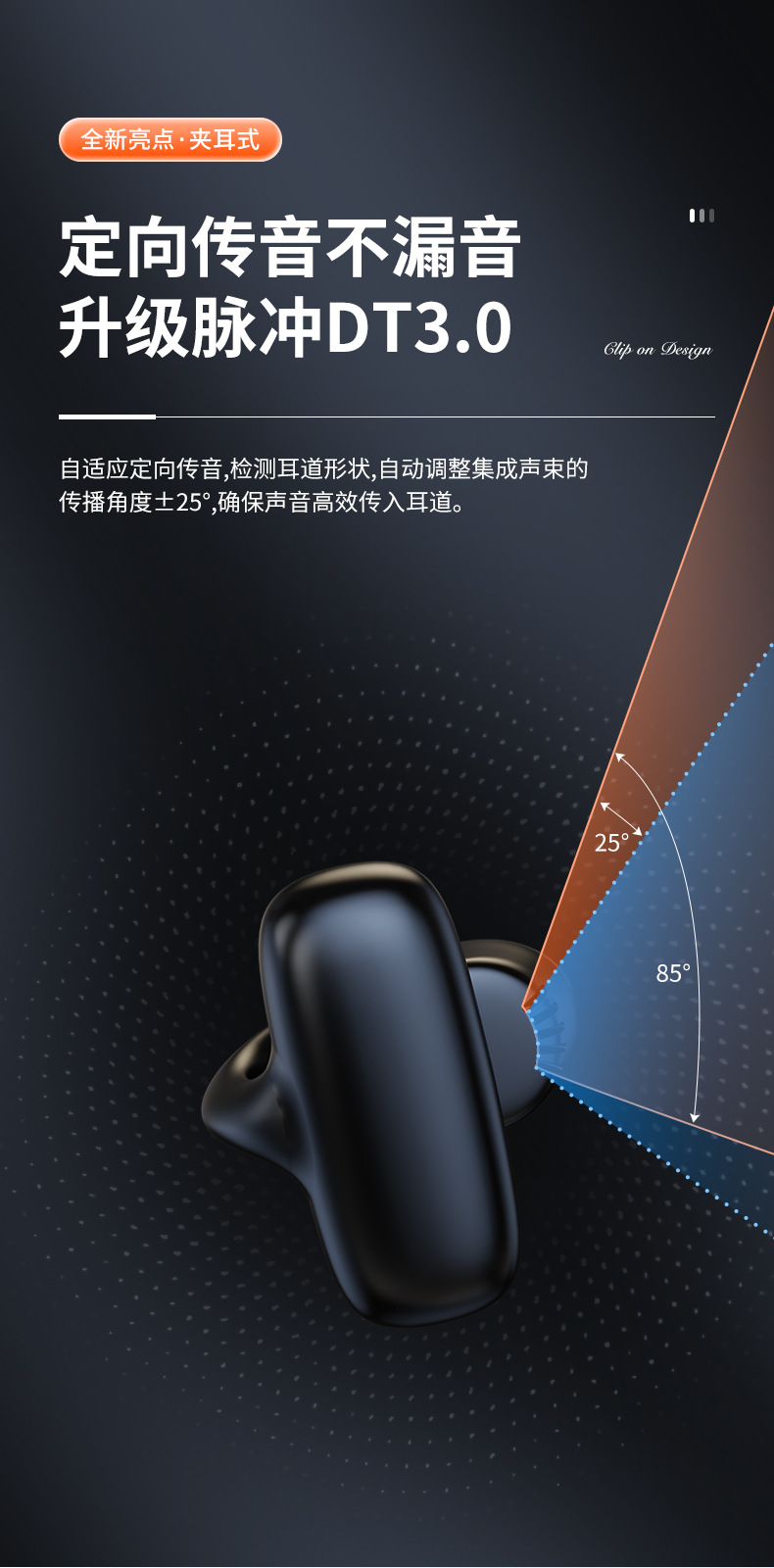 X33单耳无线蓝牙耳机5.3耳夹式不入耳无线蓝牙运动耳机超长续航耳 pic 8