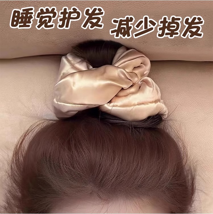 Kitsch加棉真丝大肠发圈刘亦菲同款大号缎面睡眠头绳饰品发饰头饰详情6