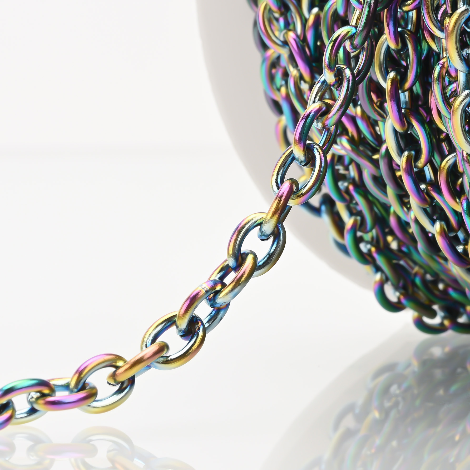 Stainless steel O-shaped chain, round line, cross chain, steel color, gold, black, iridesy color chain accessories, clothing, shoes, bags and accessories pic 4