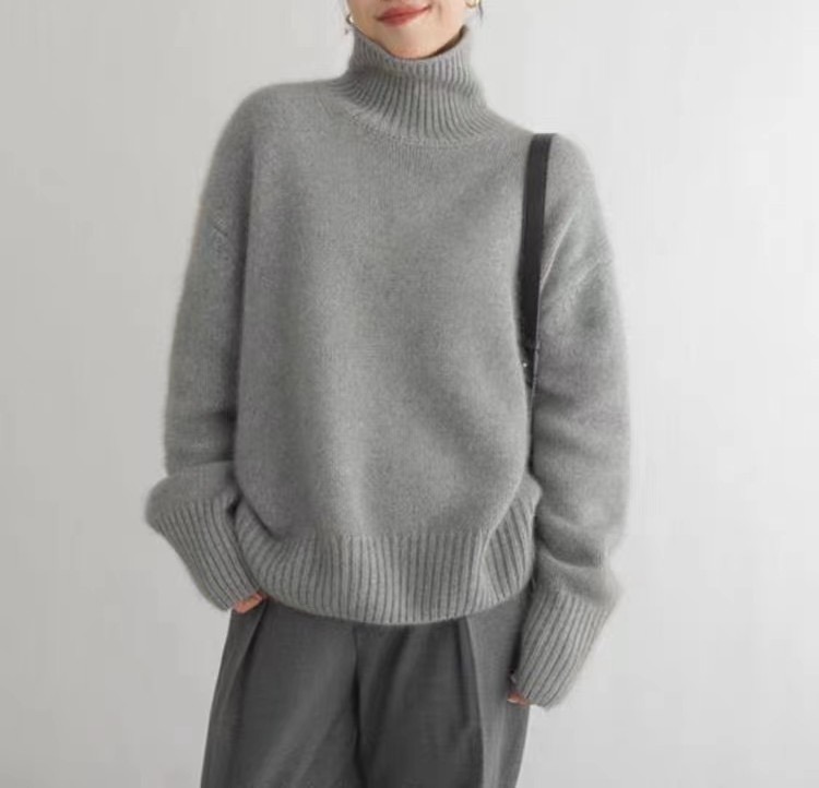 A loose and versatile knitted pullover with a laid-back style for women to wear over a high-neck sweater from Europe and America in the autumn and winter of 2025 pic 39