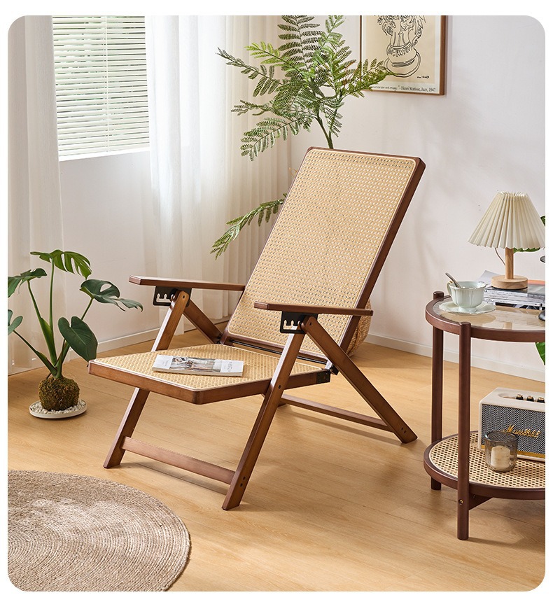 YEZHULIN五档调节藤编折叠椅阳台庭院户外休闲椅藤编折叠椅定制详情19