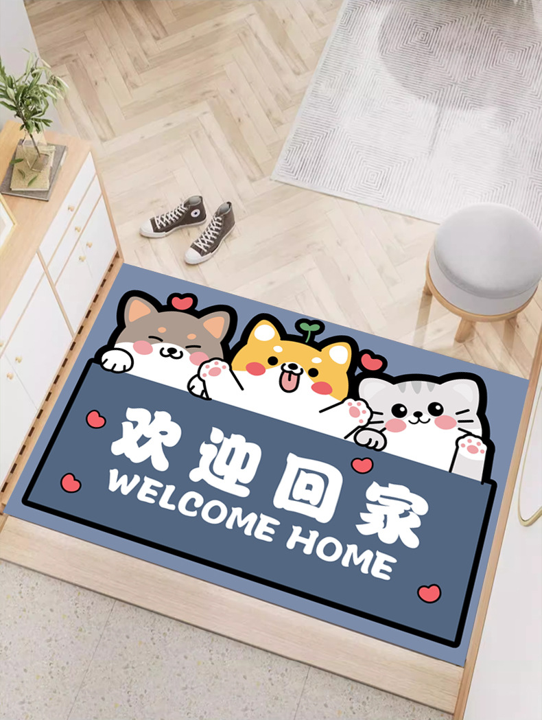 卡通欢迎回家地垫家用进门浴室门口垫子防滑吸水耐磨玄关脚垫详情14