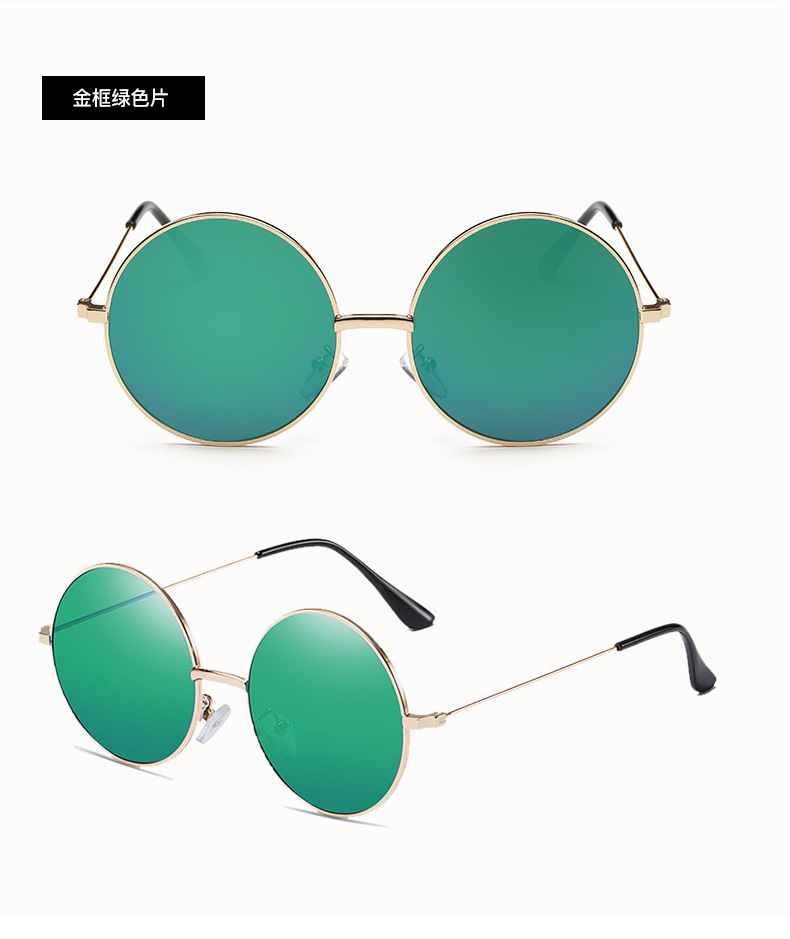 亚马逊男女同款偏光太阳镜复古太子镜速卖通8020圆框驾驶墨镜详情16