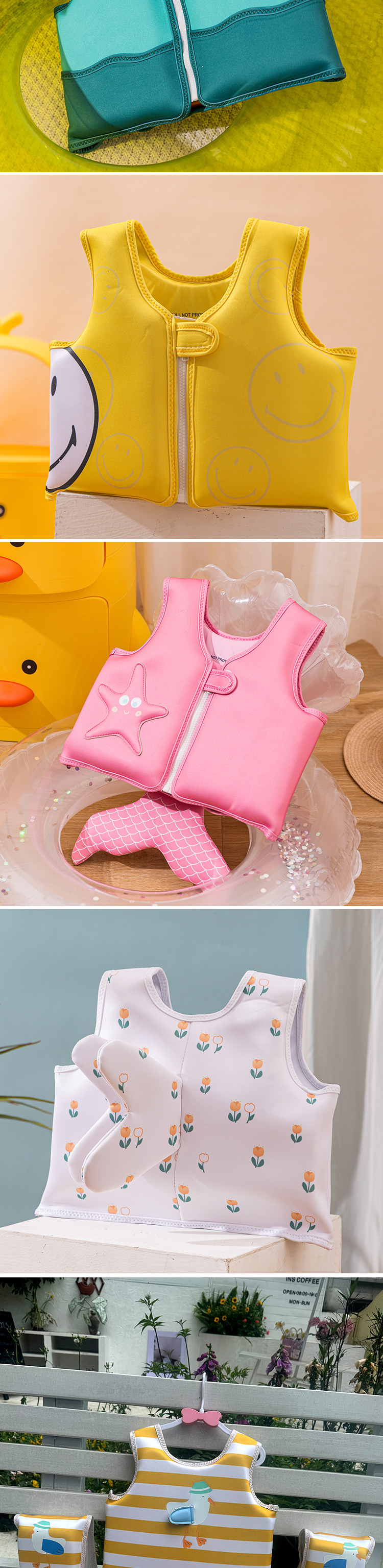 免充气浮力衣 宝宝辅助救生衣卡通印花浮力救生衣 儿童游泳圈水袖 高档加厚款 儿童外出水上乐园神器 优质环保详情11