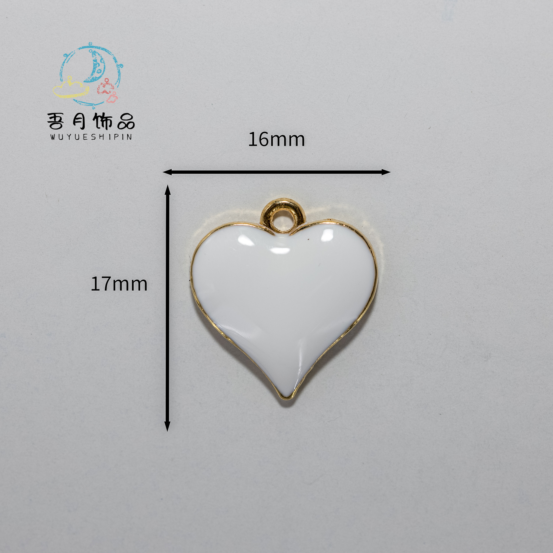 Heart-shaped necklaces, earrings, earrings, alloy oil-dripping jewelry accessories, diy material accessories, wholesale in Yiwu pic 2
