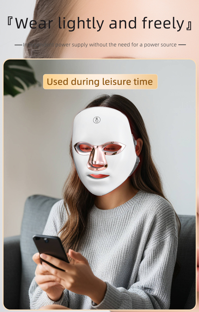 shanilak recargable touch colorful colorful light mask instrument instrumento de rejuvenecimiento fotónico de la piel máscara máscara de belleza led espectrómetro de belleza pic 9