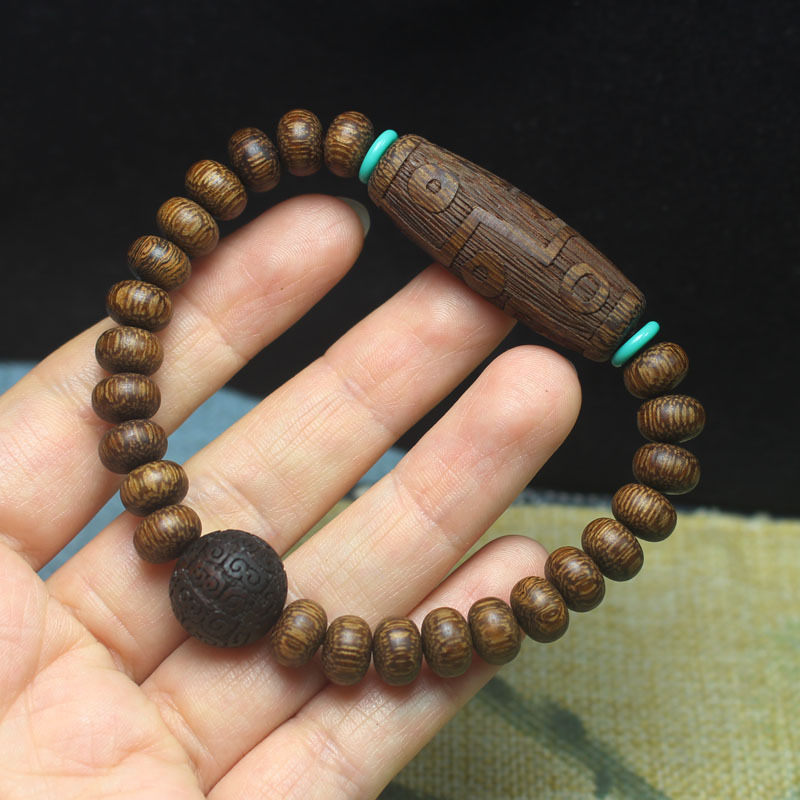 沉香木圆满款20mm手串老型珠算盘珠手链国风文玩佛珠念珠手饰详情21