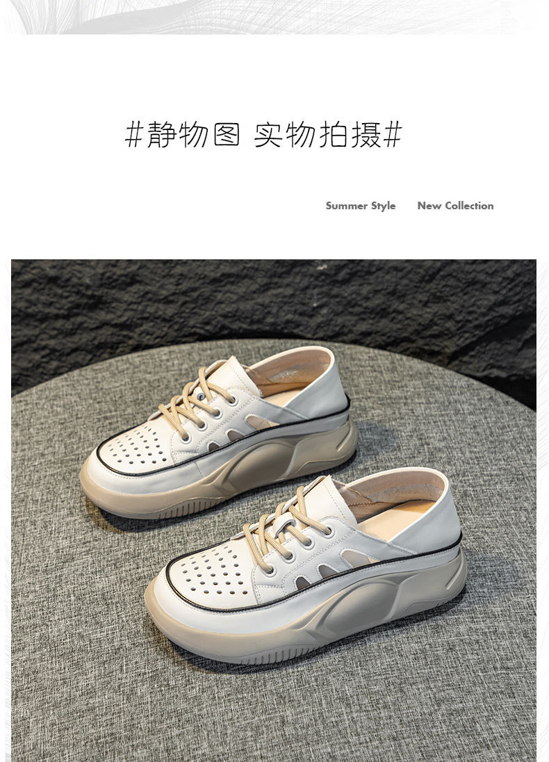 头层牛皮休闲运动凉鞋女夏季新款镂空单鞋平底真皮轻便两穿懒人鞋详情17