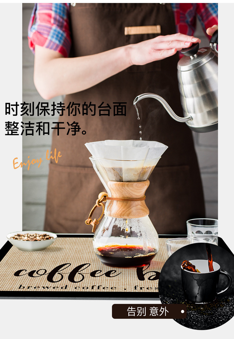 咖啡机吸水垫子厨房碗盘吧台沥水垫水杯干燥垫餐桌台面免洗隔热垫详情5