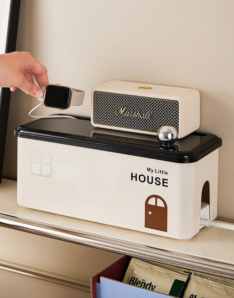 Power strip, power board, storage box, wire organization, socket, wire collection, cable manager, power supply, power strip, decorative and shielding wonder pic 5