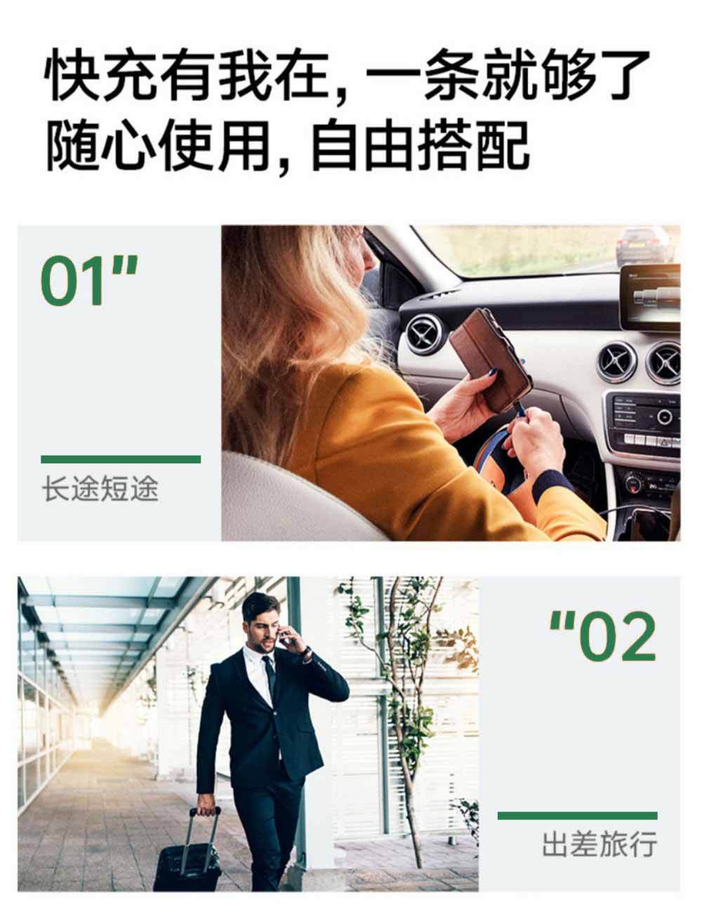 The new PD two-drag three-braided data cable is fully compatible with 100W/PD27W super fast charging and is suitable for iPhone 15 phones pic 16