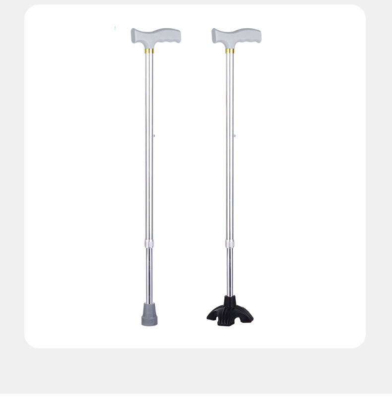 铝合金手杖厂家 高低可调节老人助行拐杖防滑四脚拐杖 老人登山杖详情20