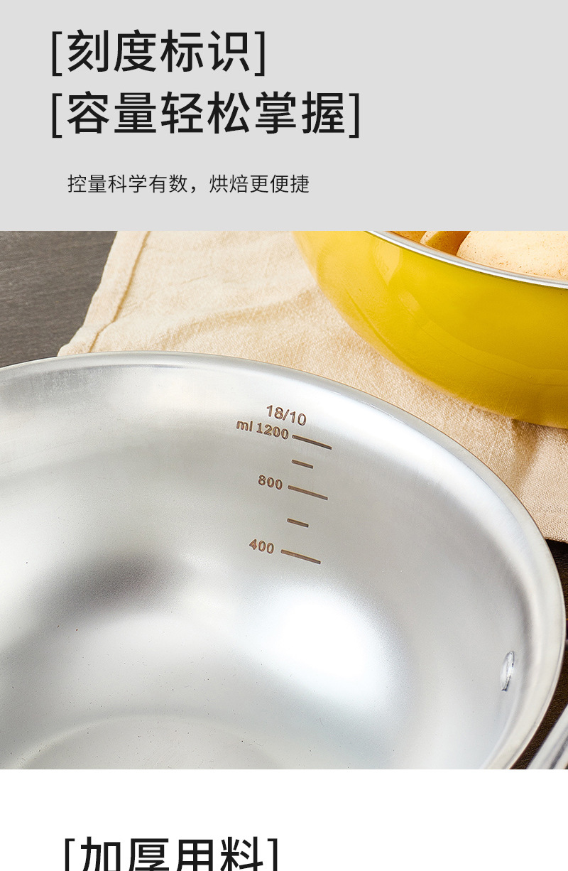 韩式不锈钢双耳沙拉盆高颜值水果碗带把手料理小吃碗家用打蛋盆详情11