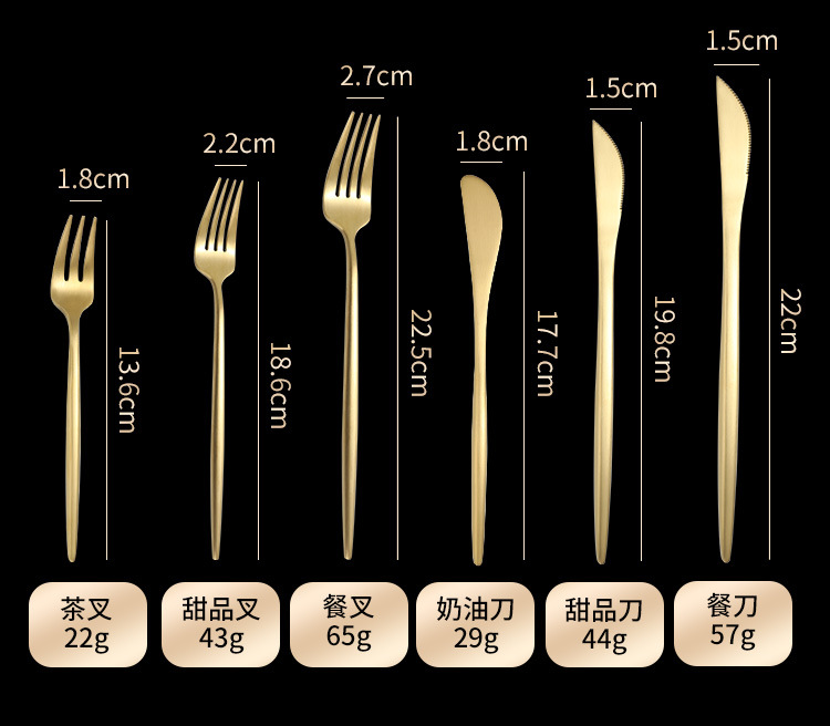 Island Qi 304 Stainless Steel Knife, fork and Spoon Restaurant Hotel Western Cuisine steak knife and fork Creative Portuguese knife, fork and spoon ins style pic 10