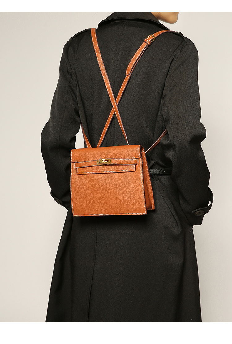 This is a new retro and trendy dance bag by Kelly, featuring a simple, classic and high-end look. It is a single-shoulder, hand-carry and crossbody bag with a lychee pattern pic 10