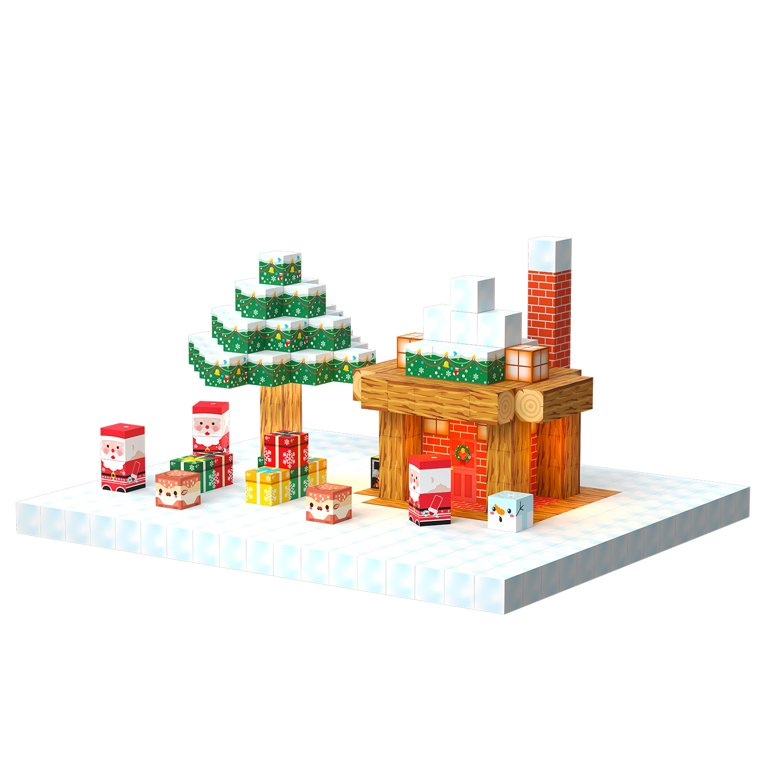 圣诞节派对玩具磁力积木圣诞老人2.4cm/2.0cm磁力方块节日礼品详情3