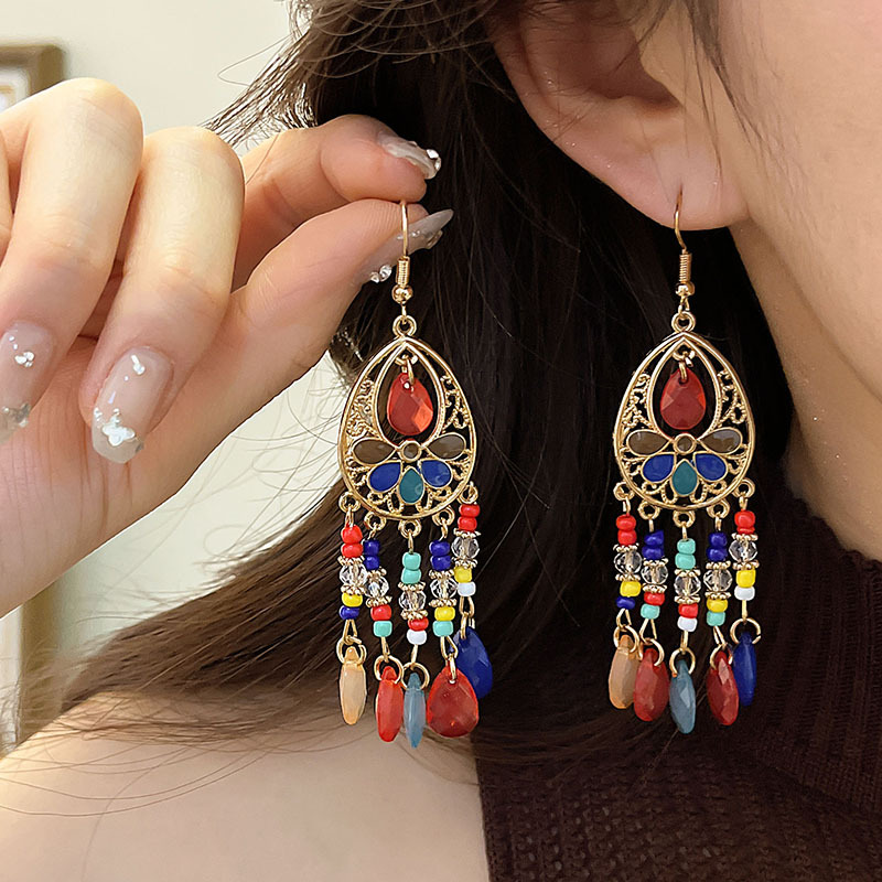 耳环度假风网红耳坠海边耳勾ins夏天新款拉菲草编手编藤编耳饰女详情35