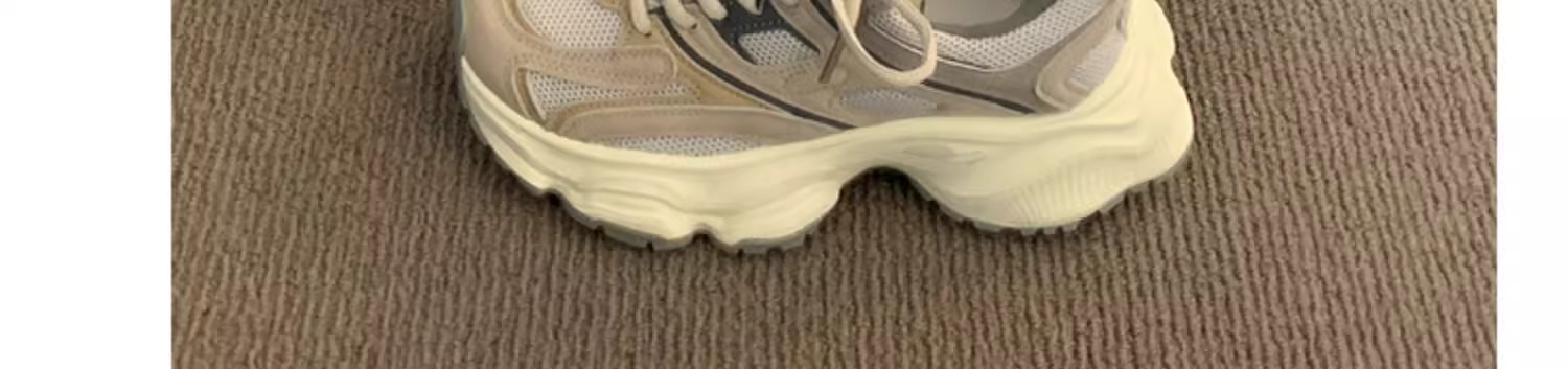 复古厚底灰色老爹鞋女款2025春季新款网面透气显脚小休闲运动鞋子详情19