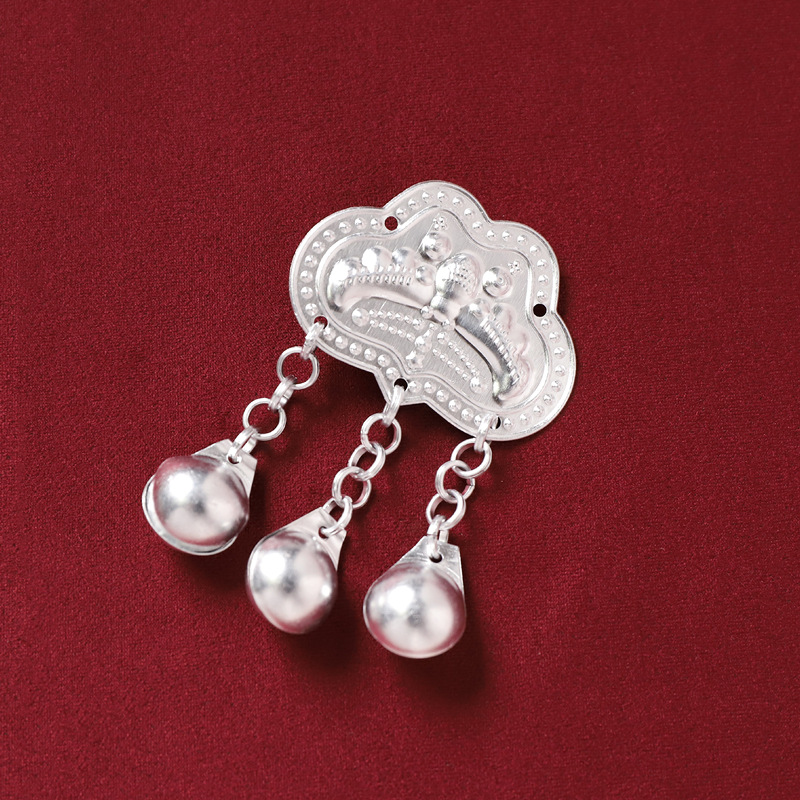 Miao ethnic style headwear, hair clips, retro Miao silver tassels, foot swaying, Hanfu, ancient style, Warring States period robe, side hair clips for women pic 16