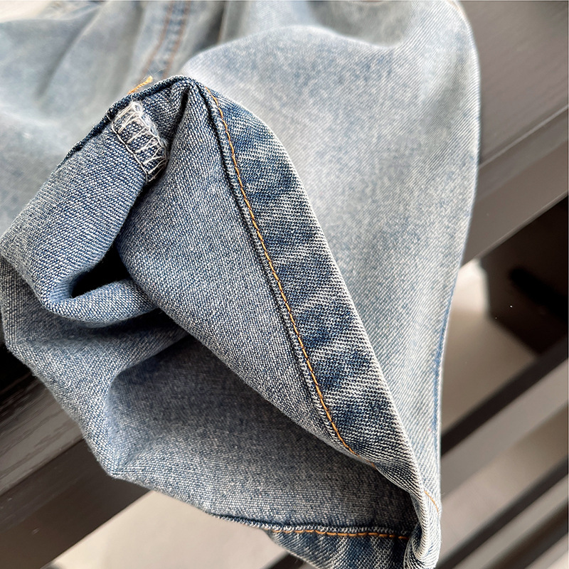 男童夏装牛仔短裤2025夏季小男孩宽松版薄款潮短袖t恤两件套代发详情22