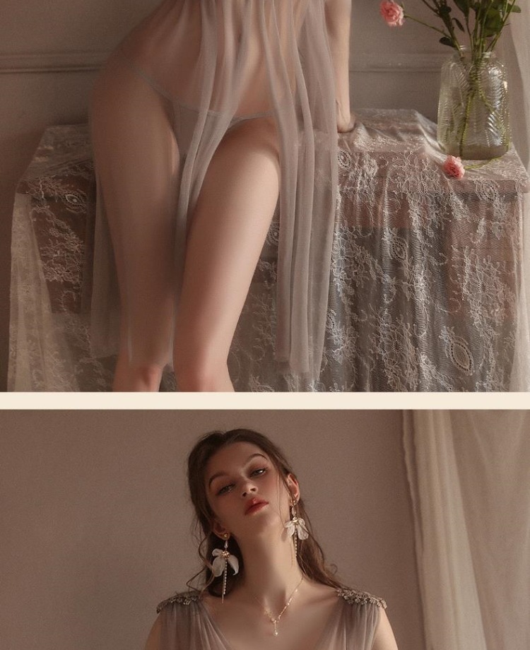 性感睡衣女夏季透明蕾丝网纱q趣镂空诱惑小胸露背吊带睡裙纯欲风详情32
