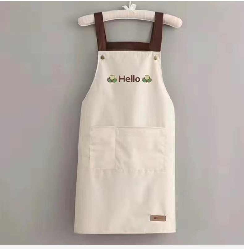 围裙家用厨房防水防油工作服印logo印字女夏季薄款餐饮耐脏围腰详情9