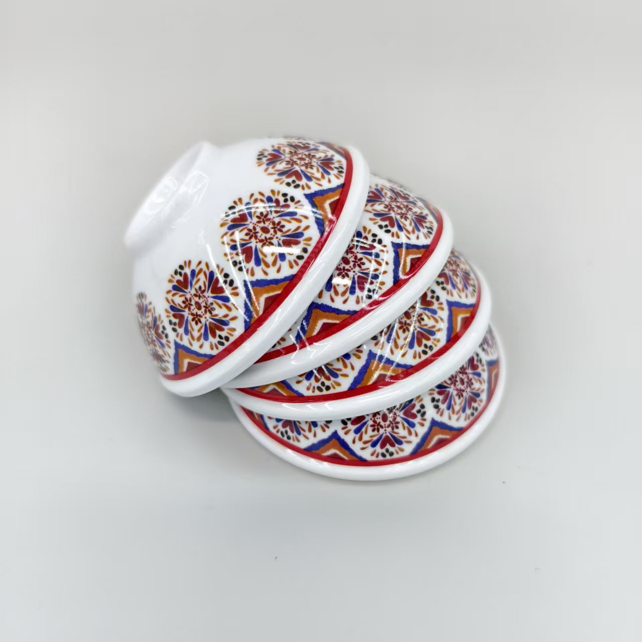 外贸出口密胺餐具轻奢风盘碗碟套装沙拉碗欧式创意柠檬花边盘批发详情7