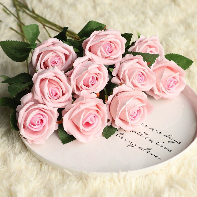 绒布玫瑰仿真花玫瑰花瀑布情人节假花家居婚礼装饰网红打卡玫瑰花详情11