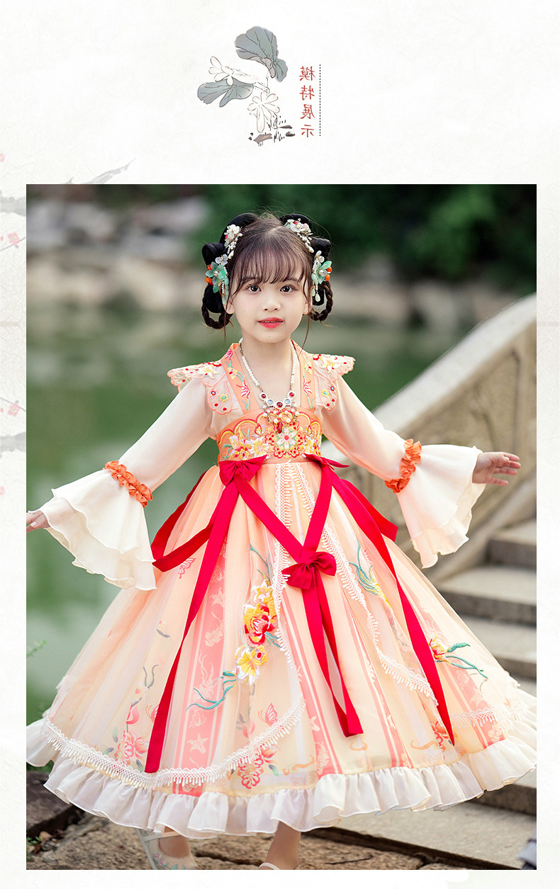 Y汉服女童夏装中国风薄款襦裙古装连衣裙超仙小女孩夏季儿童唐装详情5