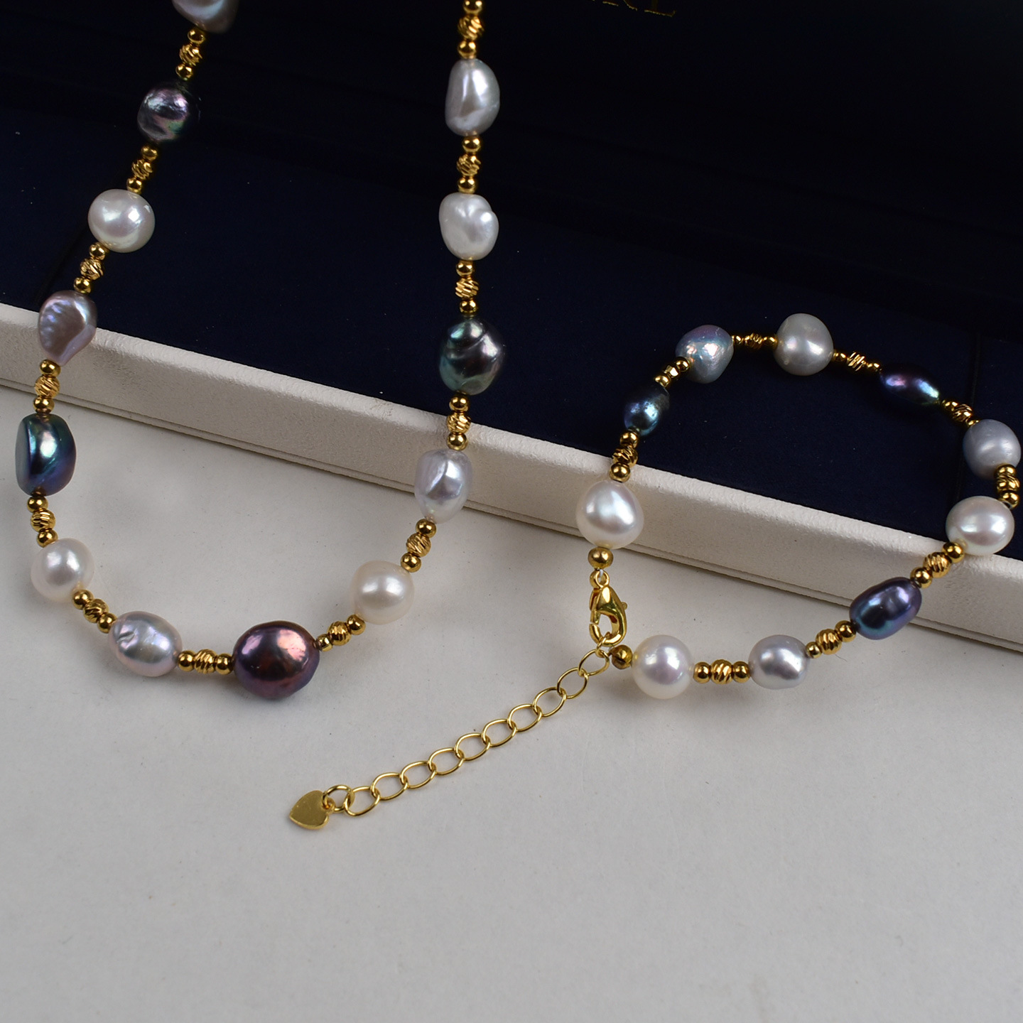 天然淡水珍珠饰品套装925银高品质巴洛克异形珍珠项链手链批发详情12