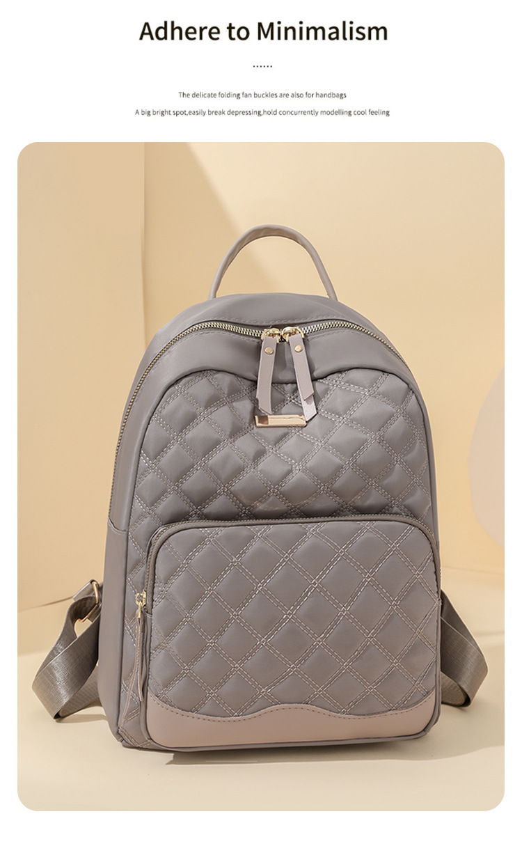 2024跨境新款时尚牛津布双肩背包高级感休闲百搭旅行女士背包书包详情5