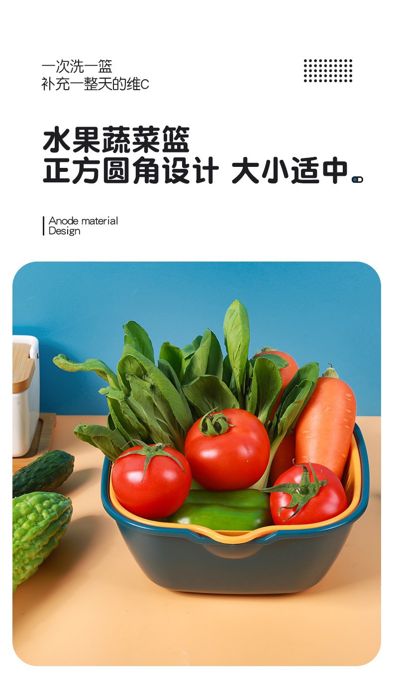 食品级塑料沥水篮厨房沥水篮密封罐滤网碗架北欧风详情6