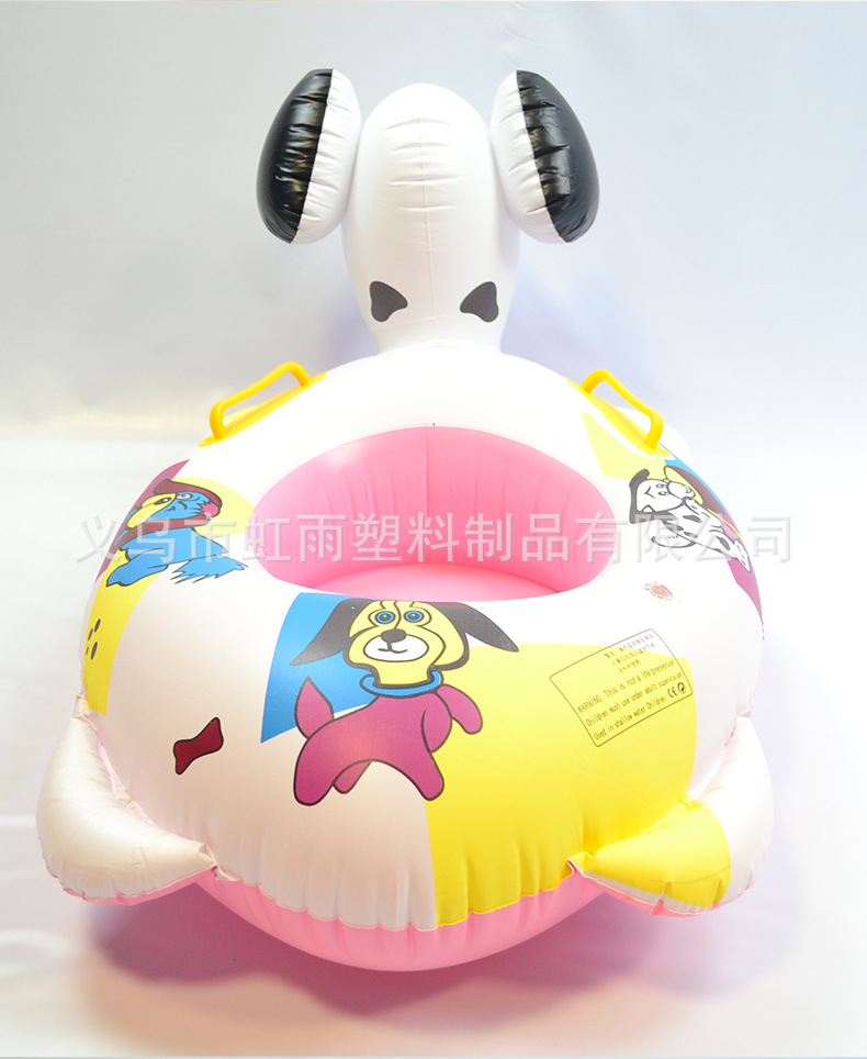 彩狗艇水上充气儿童玩具座圈带扶手防侧翻游泳圈婴儿坐圈批发详情8